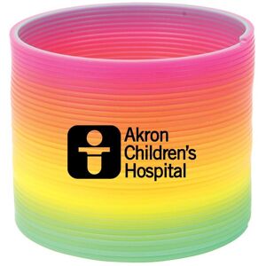 Positive Promotions 100 Round Rainbow Spring Toy - One-Color Personalization Available