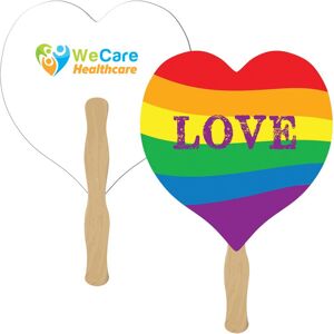 Positive Promotions 100 Love Heart Rainbow Fans - Personalization Available