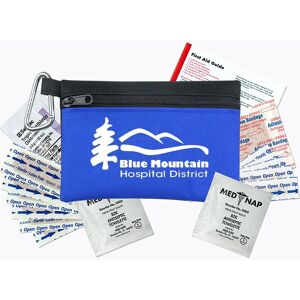 Positive Promotions 100 Primary Care First Aid Kit in Zippered Pouches - Personalization Available