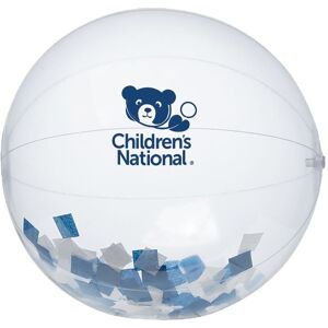 Positive Promotions 100 16" Blue and White Confetti filled Beach Balls - Personalization Available