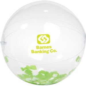 Positive Promotions 100 16" Green & White Confetti filled Beach Balls - Personalization Available