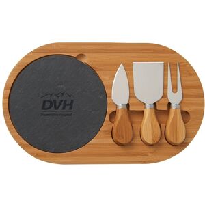Positive Promotions 50 4-Piece Oval Slate Cheese Board Sets - Personalization Available