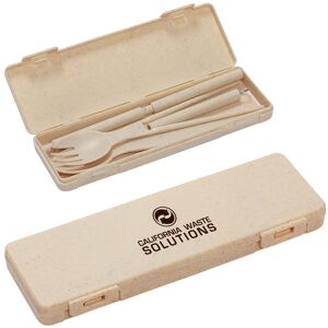 Positive Promotions 100 5-In-1 Wheatstraw Utensil Sets - Personalization Available