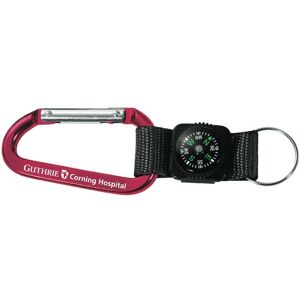 Positive Promotions 125 Aluminum Carabiner Compass Keychains - Personalization Available