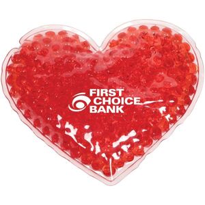 Positive Promotions 50 Large Heart Aqua Pearls? Hot/Cold Packs - Personalization Available