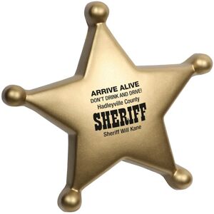 Positive Promotions 75 Sheriff's Badge Stress Relievers - Personalization Available