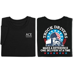Positive Promotions 18 Truck Drivers Make A Difference Two-Sided Short Sleeves T-Shirt - Personalization Available