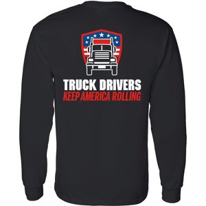 Positive Promotions 18 Truck Drivers Keep America Rolling Unisex 2-Sided Sleeves T-Shirt - Silkscreened Personalization Available