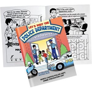 Positive Promotions 100 Let's Visit The Police Department Educational Activities Books With Police Car Paper Cutout - Personalization Available