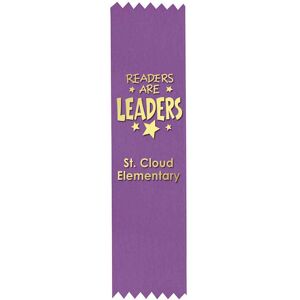 Positive Promotions 100 Custom Foil-Stamped Purple Satin Ribbons (Self-Stick) - Personalization Available