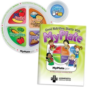 Positive Promotions 50 Child's Portion Meal Plate With Educational Activities Books (English) - Personalization Available