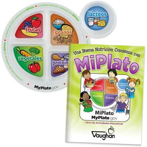 Positive Promotions 50 Child's Portion Meal Plate With Educational Activities Books (Spanish) - Personalization Available