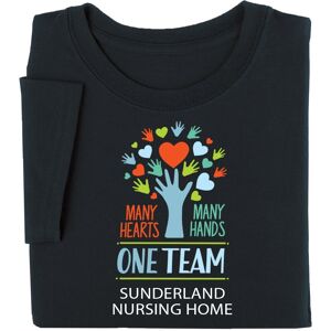 Positive Promotions 18 Many Hearts, Many Hands, One Team Unisex Sleeves T-Shirt in Gift Box - Silkscreened Personalization Available