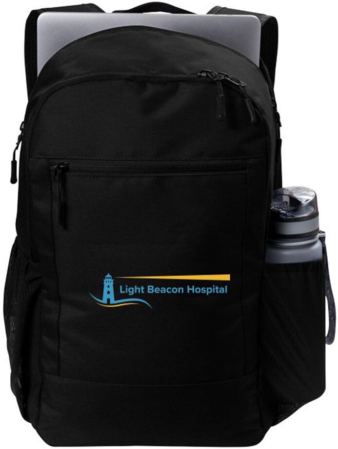 Positive Promotions 6 Port Authority® Daily Commute 15" Computer/Laptop Packs with Trolley Strap - Embroidered Personalization Available