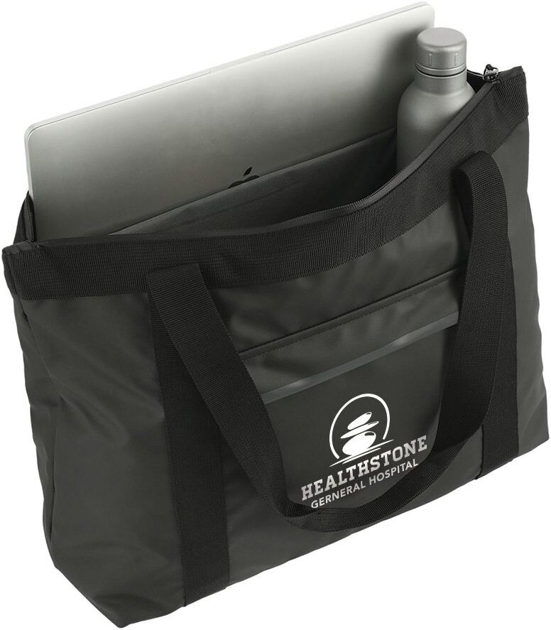 Positive Promotions 24 Wave Water-Resistant Recycled Tote Bags - Personalization Available