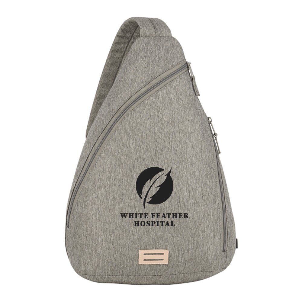 Positive Promotions 25 Recycled rPET Heathered Sling Bags - One-Color Personalization Available