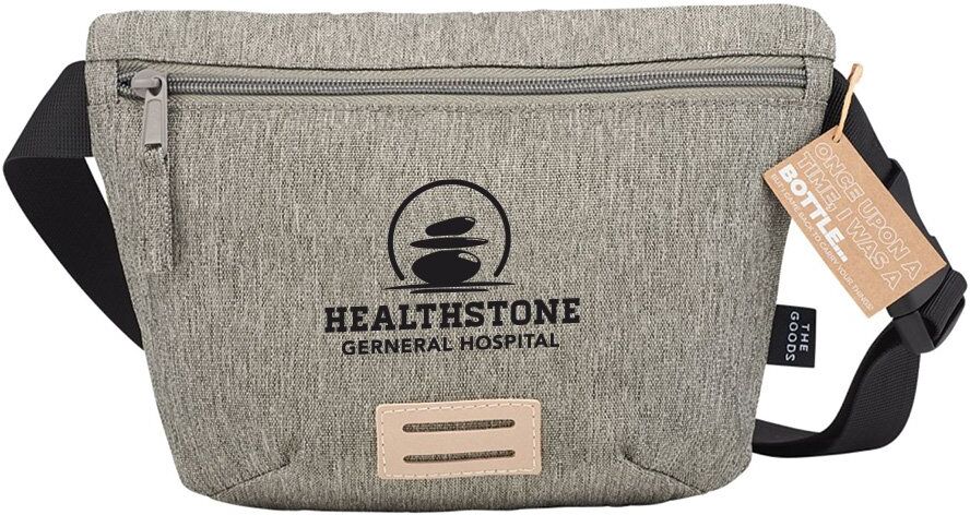 Positive Promotions 100 Recycled rPET Heathered Fanny Pack Belt Bags - One-Color Personalization Available