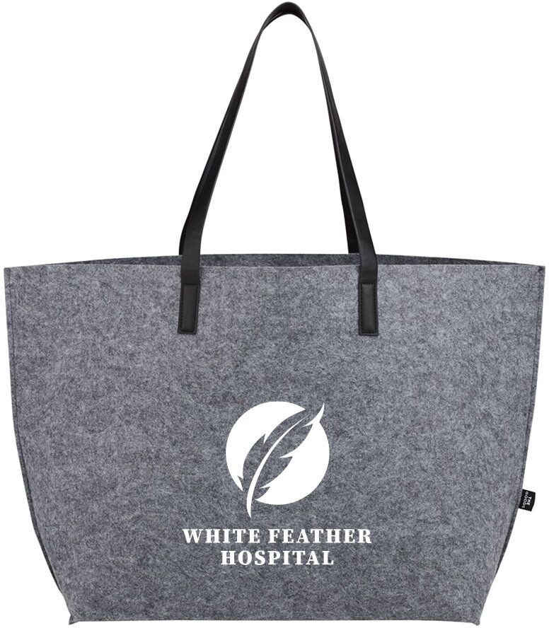 Positive Promotions 50 Recycled Felt Shoulder Totes - One-Color Personalization Available