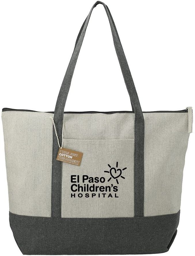 Positive Promotions 60 Recycled Cotton Zippered Totes - Personalization Available