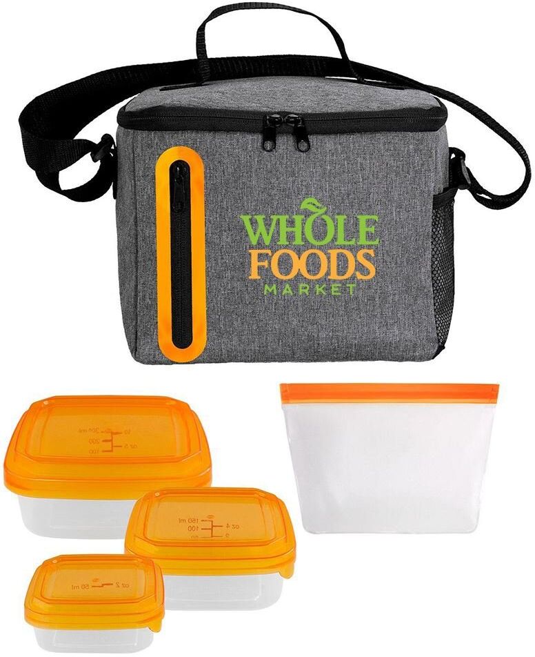 Positive Promotions 13 Deckert Portion Control & Food Bag Oval Cooler Lunch Sets - Personalization Available