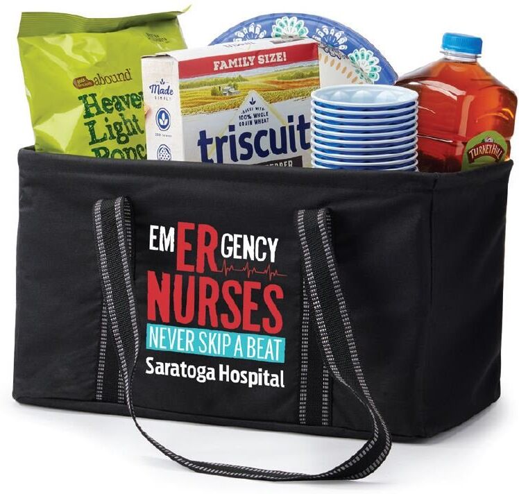 Positive Promotions 25 Healthcare Team Pride Black Utility Totes - Full-Color Personalization Available