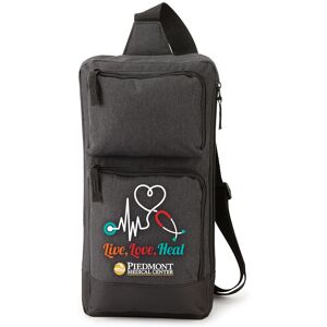 Positive Promotions 25 Live, Love, Heal Modesto Multi-Pocket Sling Bags - Personalization Available