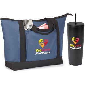 Positive Promotions 25 Sleek Tumbler & Carter Tote Gift Sets - Personalization Available