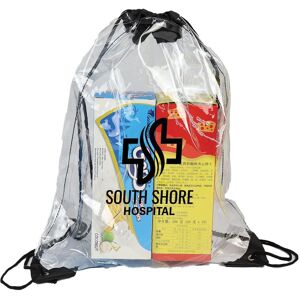 Positive Promotions 50 Clarity Clear Drawstring Packs - Personalization Available