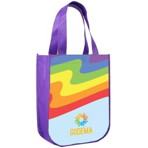 Positive Promotions 125 Pride Rainbow Sublimated Non-Woven Tote Bags - Full-Color Personalization Available