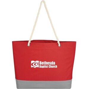 Positive Promotions 50 Shore Tote Bags With Rope Straps - One-Color Personalization Available