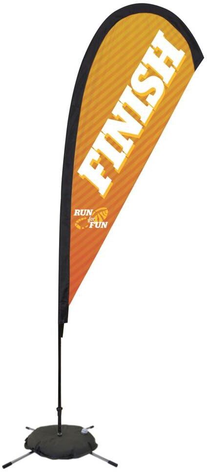 Positive Promotions 8' Premium Teardrop Sail Sign (Scissor Base) - Full-Color Dye Sublimation Personalization Available