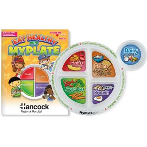 Positive Promotions 50 MyPlate Preschool Portion Meal Plate With Parent-Child Activities Books (English) - Personalization Available