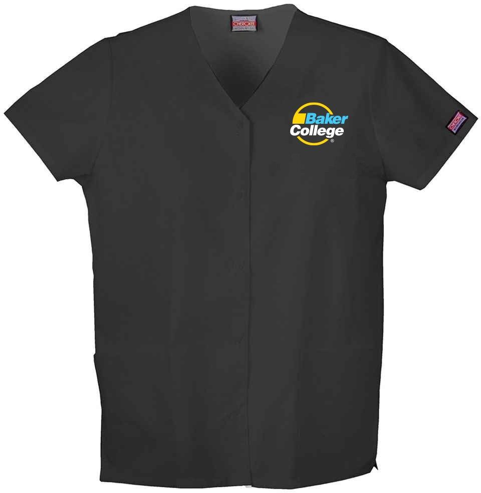 Positive Promotions 6 Cherokee® Workwear Originals Women's 3-Pocket Snap Front V-Neck Scrub Tops - Embroidered Personalization Available