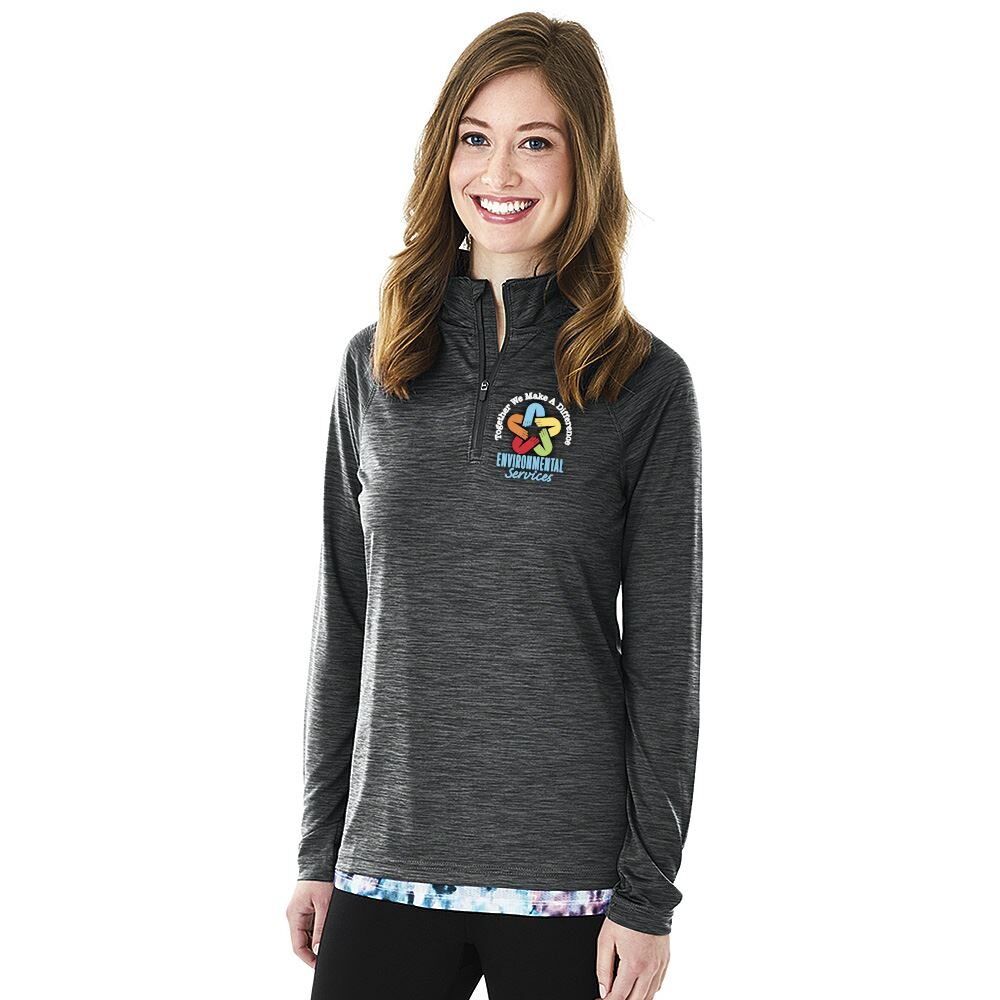 Positive Promotions 6 Healthcare Team Pride Charles River Apparel® Women's Lightweight Heathered Performance Quarter-Zip Pullovers - Embroidered Personalization Available