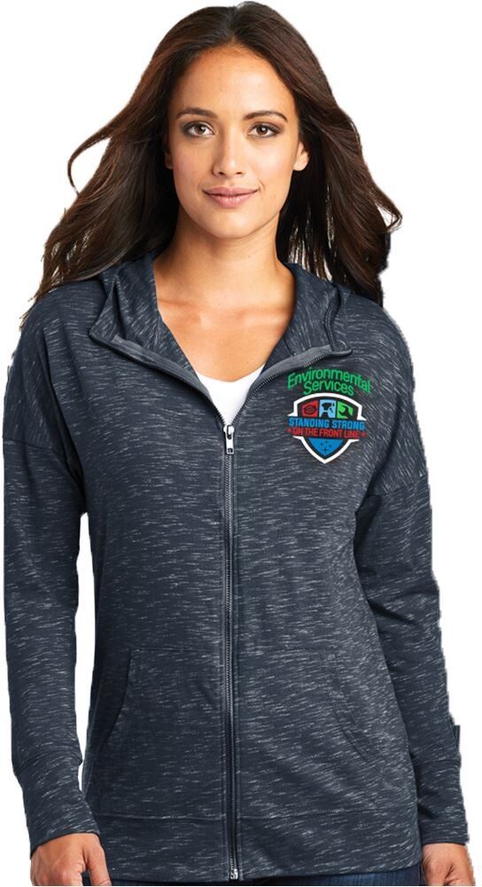 Positive Promotions 6 Healthcare Team Pride District® Women's Medal Full-Zip Lightweight Hoodie Shirts - Embroidered Personalization Available