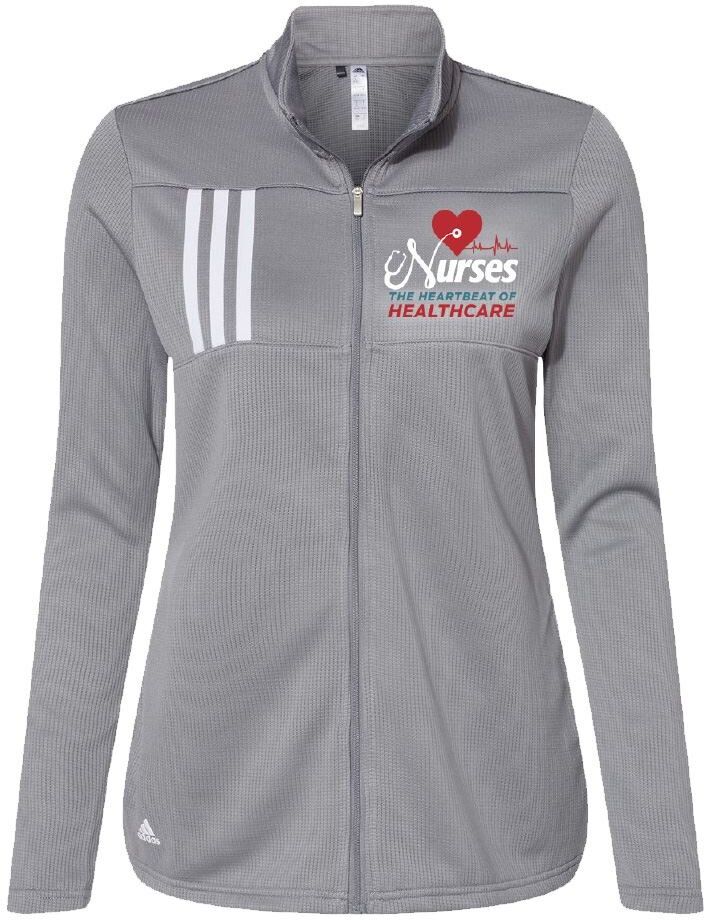 Positive Promotions 3 Healthcare Team Pride adidas® Women's 3-Stripes Double-Knit Full-Zip Jackets - Embroidered Personalization Available