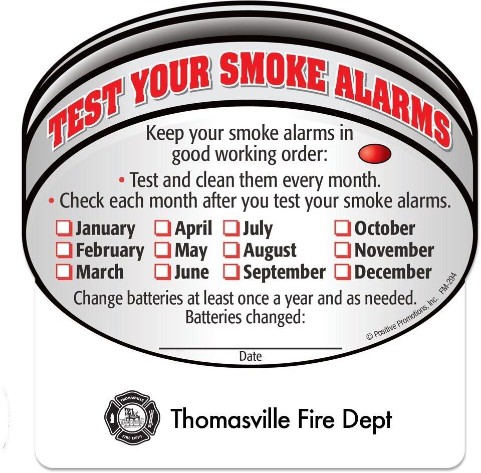 Positive Promotions 100 Test Your Smoke Alarms Die-Cut Fire-Safety Magnets - Personalization Available