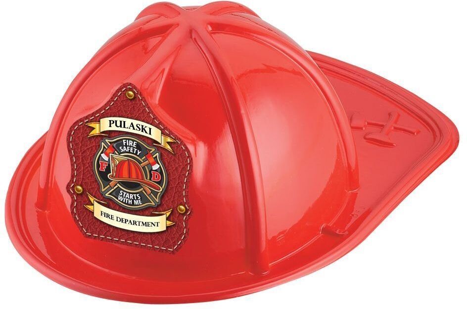 Positive Promotions 50 Red Fire Safety Starts With Me Firefighter Hats - Personalization Available