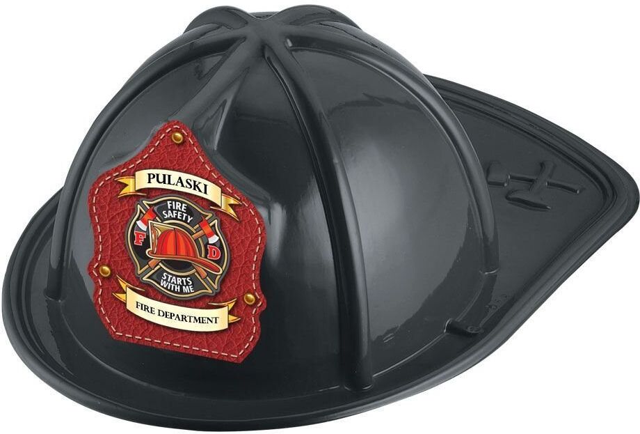 Positive Promotions 50 Black Fire Safety Starts With Me Firefighter Hats - Personalization Available