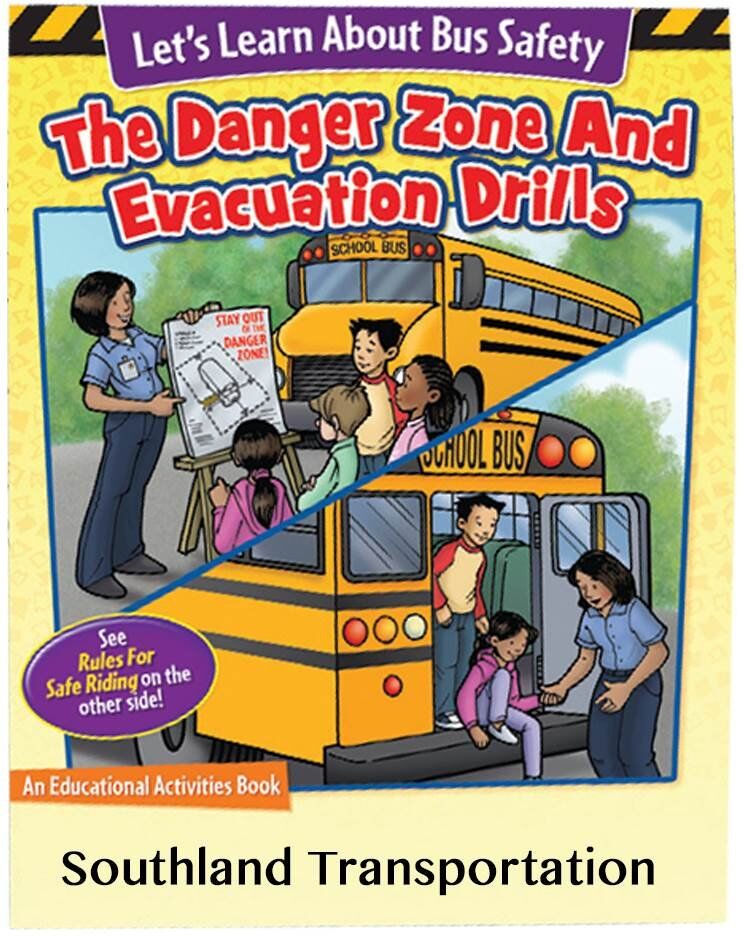 Positive Promotions 100 Let's Learn About Bus Safety: Rules for Safe Riding/The Danger Zone and Evacuation Drills Educational Activities Books - Personalization Available