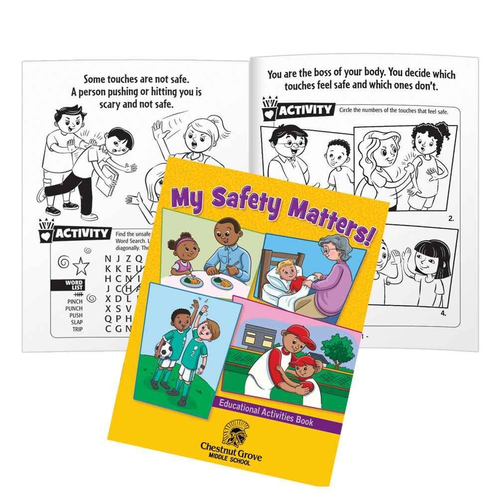Positive Promotions 100 My Safety Matters! Educational Activities Books (English) - Personalization Available