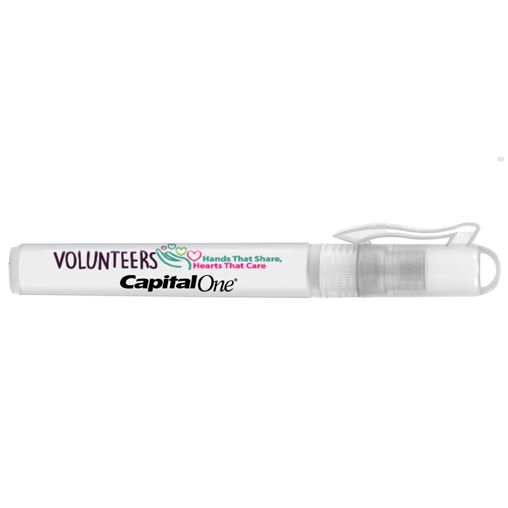 Positive Promotions 150 Volunteers: Hands That Share, Hearts That Care Antibacterial Hand Sanitizer Pocket Sprayer