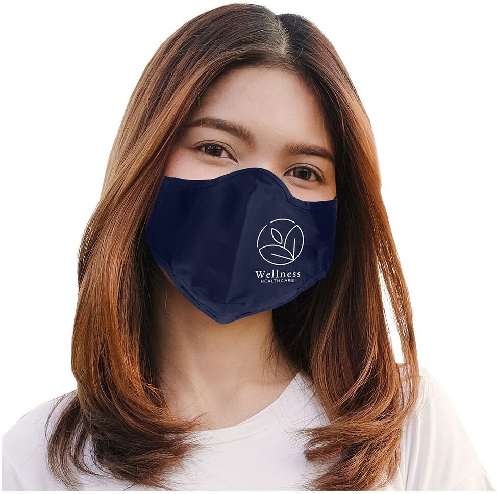 Positive Promotions 100 3 Ply Cotton Fitted Mask- Silkscreened Personalization Available