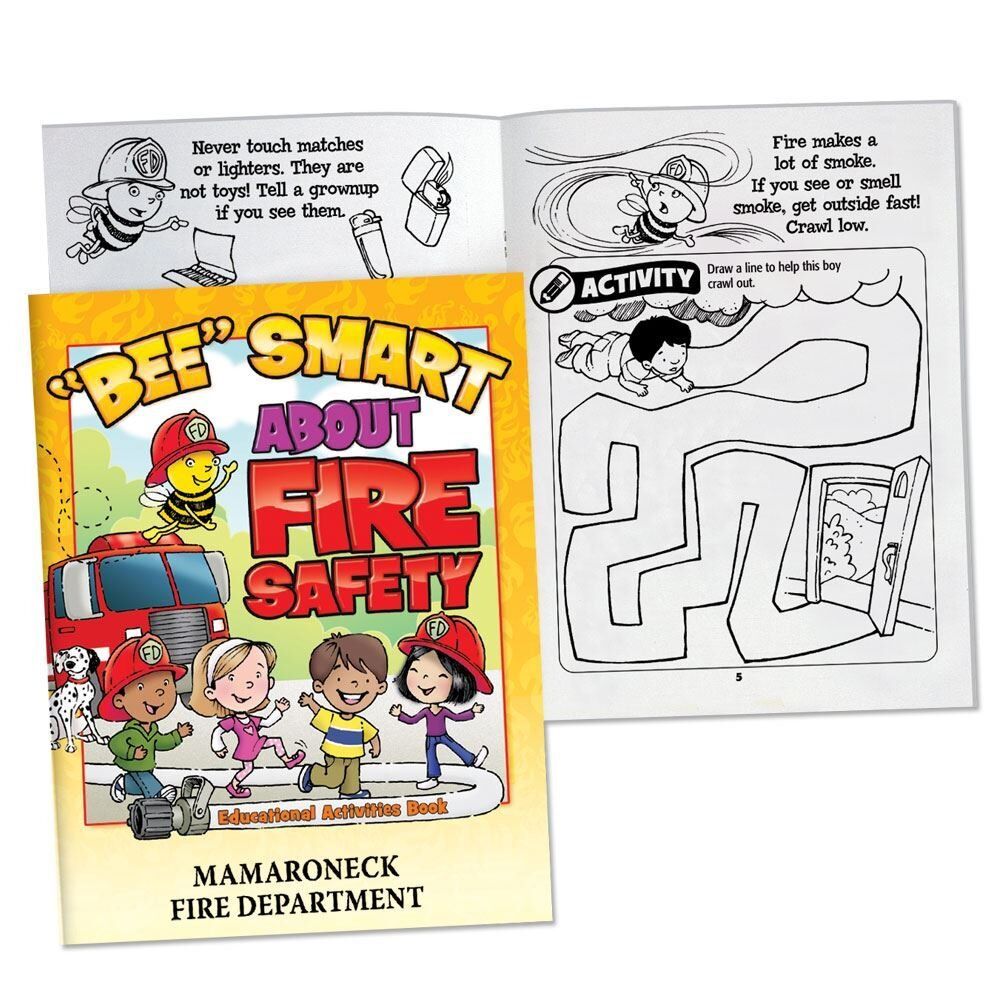 Positive Promotions 100 "BEE" Smart About Fire Safety Educational Activities Books - Personalization Available