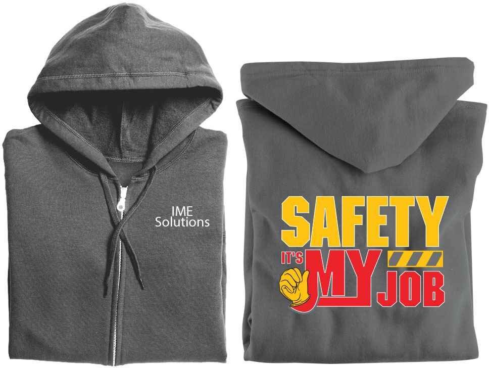 Positive Promotions 12 Safety: It's My Job Gildan® Full-Zip Hooded Shirts - Personalization Available