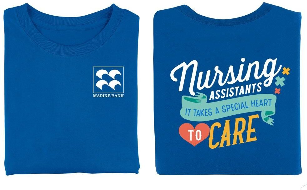 Positive Promotions 48 Nursing Assistants It Takes A Special Heart To Care Two-Sided Sleeves T-Shirt - Personalization Available