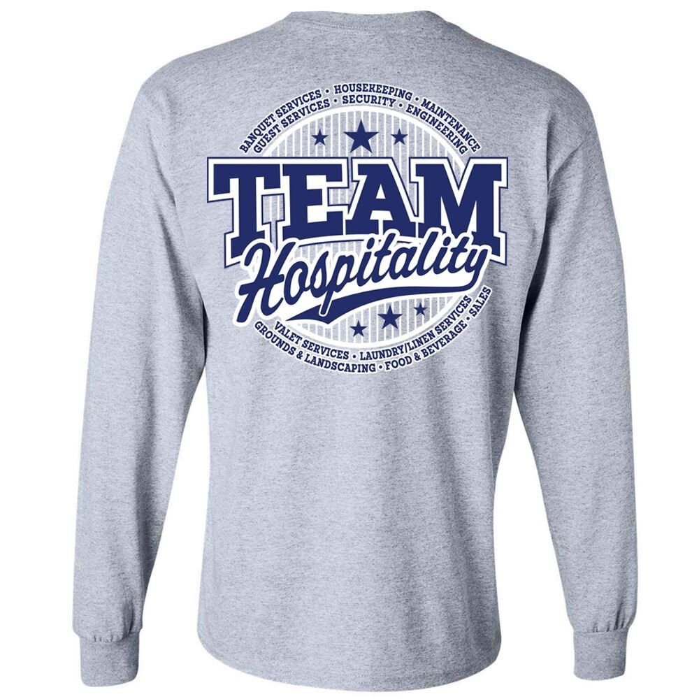 Positive Promotions 18 Team Hospitality Long Sleeves Two-Sided T-Shirt - Personalized