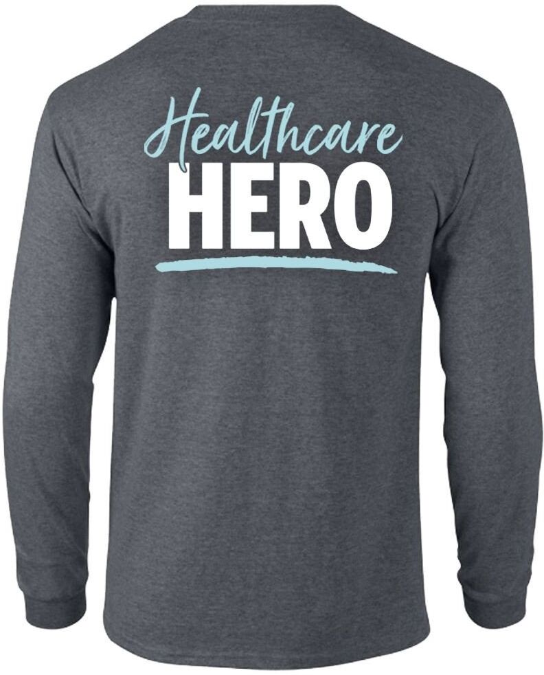 Positive Promotions 18 Healthcare Hero Unisex Two-Sided Sleeves T-Shirt - Silkscreened Personalization Available