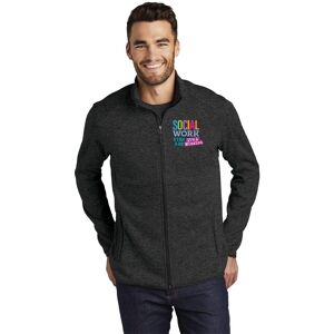 Positive Promotions 3 Social Worker Port Authority® Men's Heathered Sweater Fleece Jackets - Embroidered Personalization Available