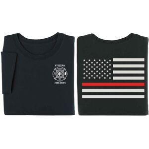 Positive Promotions 18 The Thin Red Line Flag Unisex 2-Sided Sleeves T-Shirt - Silkscreened Personalization Available